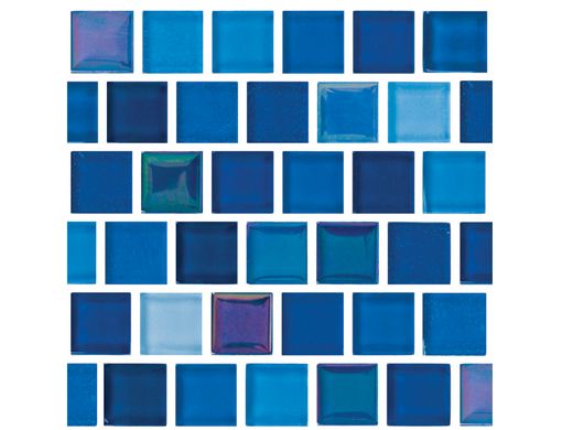 National Pool Tile Jules 1x1 Glass Series Pool Tile | Bright Cobalt Blue Blend | 9575-5AT