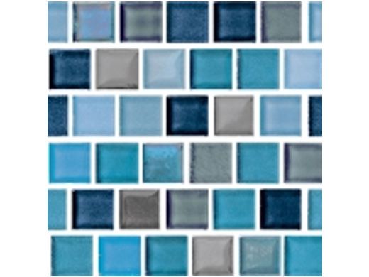 National Pool Tile Jules 1x1 Glass Series Pool Tile | Rustic Blue Blend |