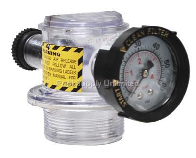 Pentair Clear Manual Air Releif Assembly with Gauge | Triton Commercial Sand Filters | 273564 273564Z