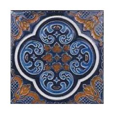 National Pool Tile Casablanca 6x6 Deco Series | Cobalt Rust | CAS200