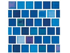 National Pool Tile Jules 1x1 Glass Series Pool Tile | Bright Cobalt Blue Blend | 9575-5AT