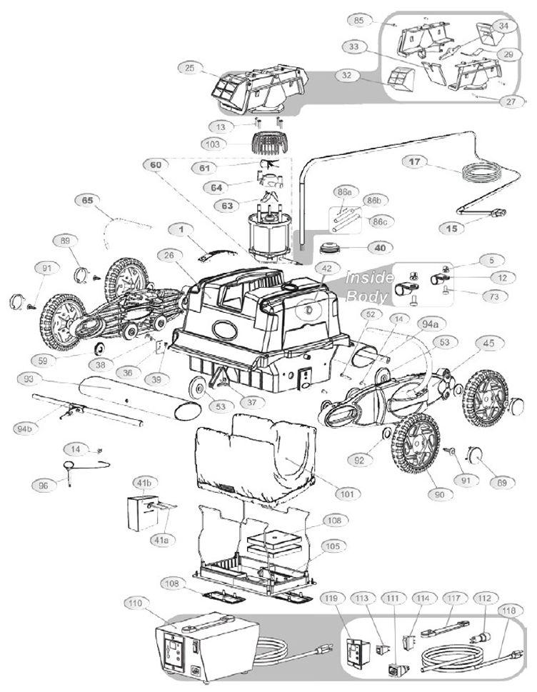 Aquabot Robotic Pool Cleaner | AB Parts Schematic