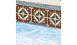 National Pool Tile Iberia Series Pool Tile | Rust Print | Santiago