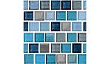 National Pool Tile Jules 1x1 Glass Series Pool Tile | Rustic Blue Blend |